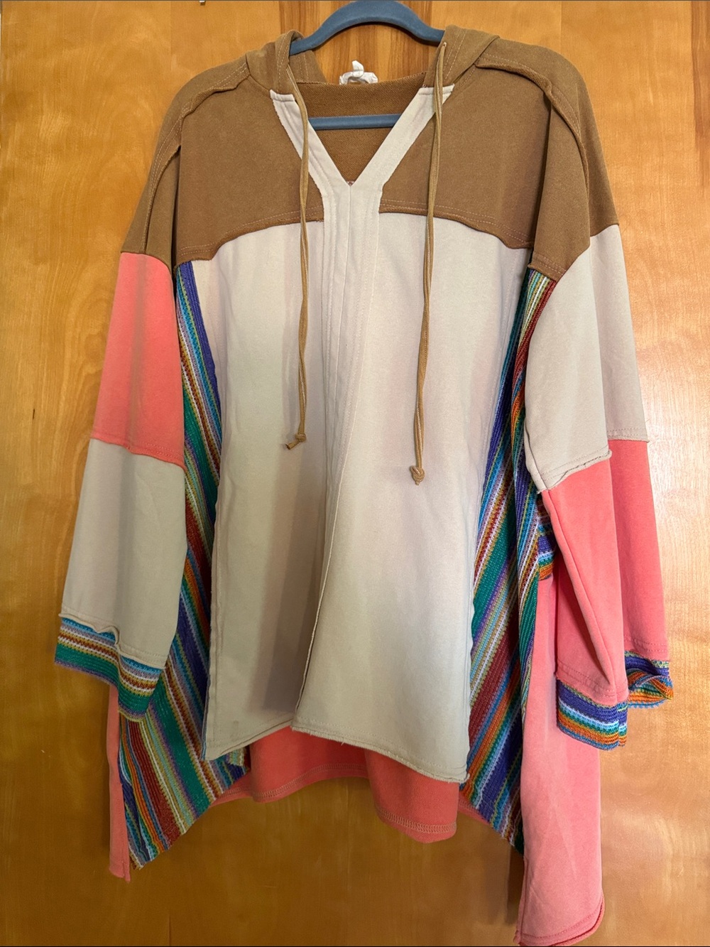 easel Multi Color High Low Pullover Hoodie Oversized Large NEVER WORN